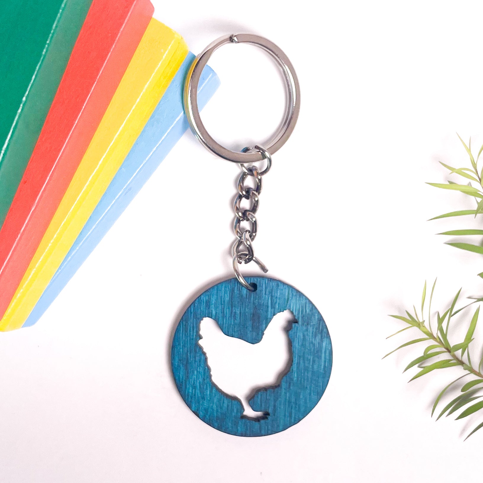 Spirit Animal Key Chain-Hen Eka Wooden-Indigo – IndionArt