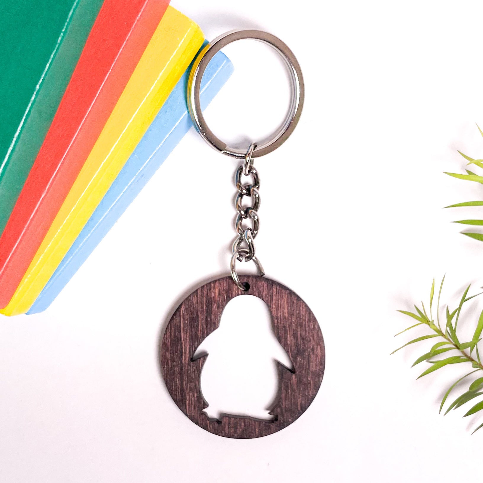 Spirit Animal Key Chain-Penguin Eka Wooden-Rose Wood – IndionArt