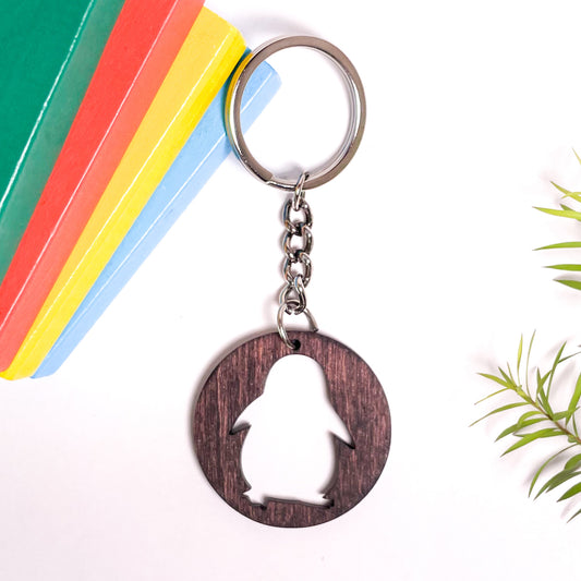 Spirit Animal Key Chain-Penguin Eka Wooden-Rose Wood