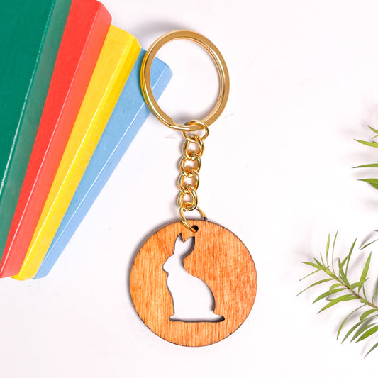 Spirit Animal Key Chain-Rabbit Eka Wooden-Red Cedar