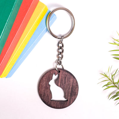 Spirit Animal Key Chain-Rabbit Eka Wooden-Rose Wood