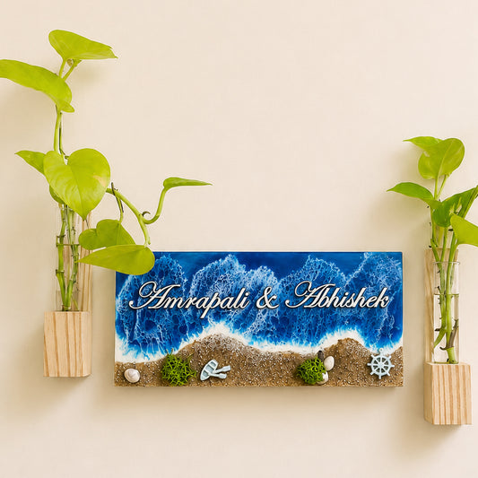 Tamed Tide 2.0 – Blue Resin Wave Custom Name Plate