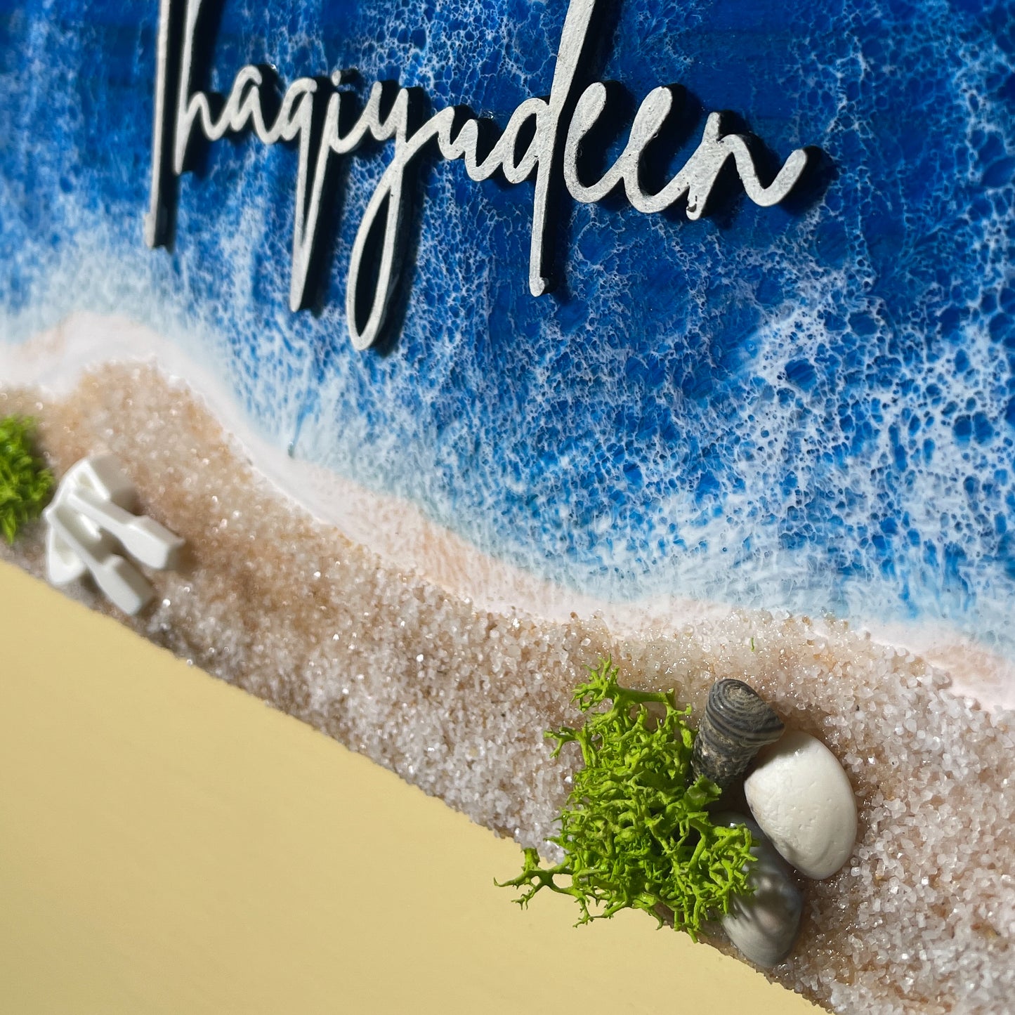 Tamed Tide 2.0 – Blue Resin Wave Custom Name Plate