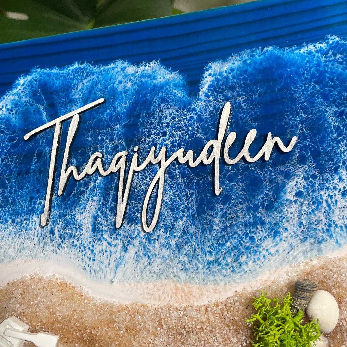 Tamed Tide 2.0 – Blue Resin Wave Custom Name Plate