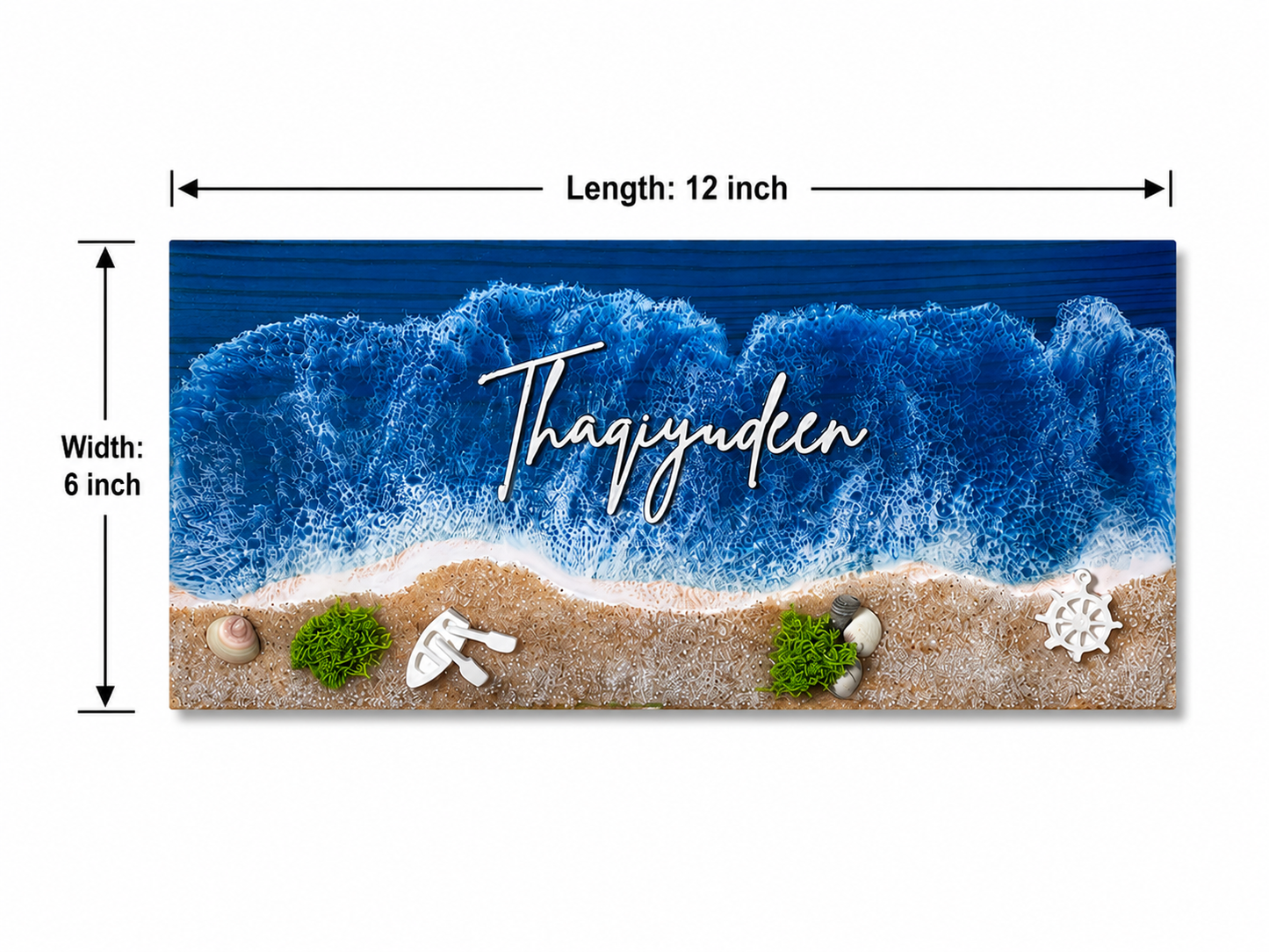Tamed Tide 2.0 – Blue Resin Wave Custom Name Plate