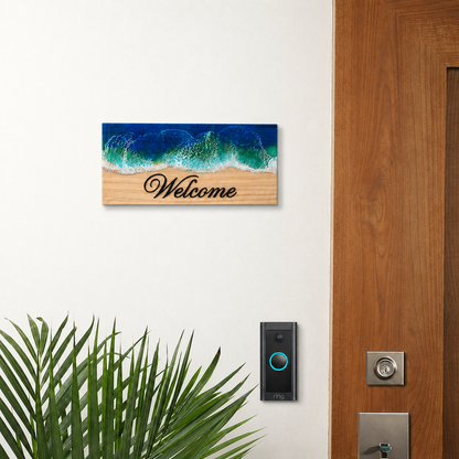 Tamed Tide – Blue Resin Wave Custom Name Plate