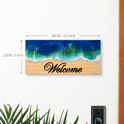 Tamed Tide – Blue Resin Wave Custom Name Plate