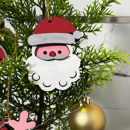 Christmas Ornament Santa Layered Single