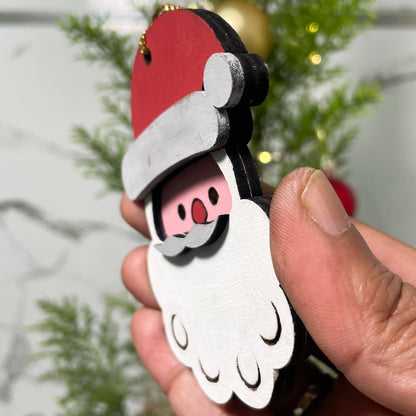 Christmas Ornament Santa Layered Single