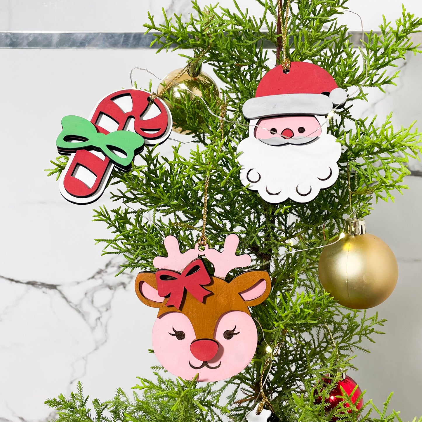 Christmas Ornament Santa Layered Single