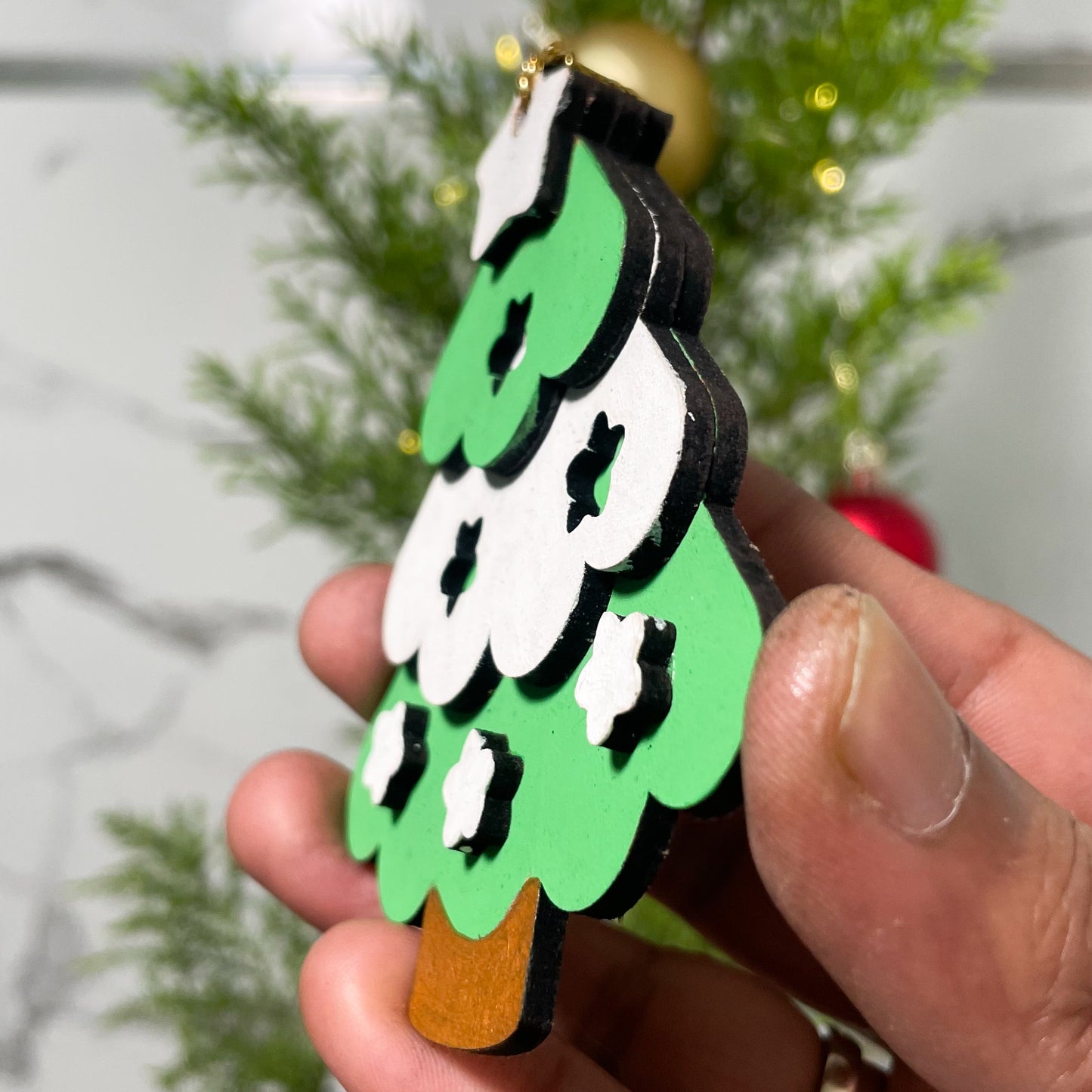 Christmas Ornament Tree Layered Single
