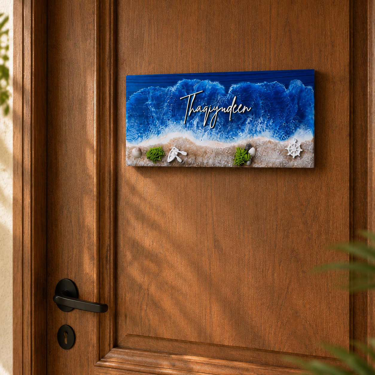 Tamed Tide 2.0 – Blue Resin Wave Custom Name Plate