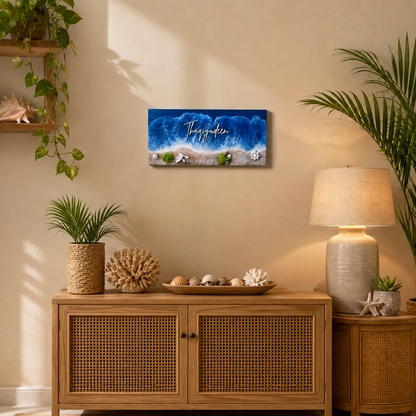 Tamed Tide 2.0 – Blue Resin Wave Custom Name Plate
