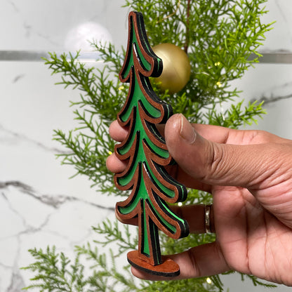 Christmas Standing Resin Tree Gold Single