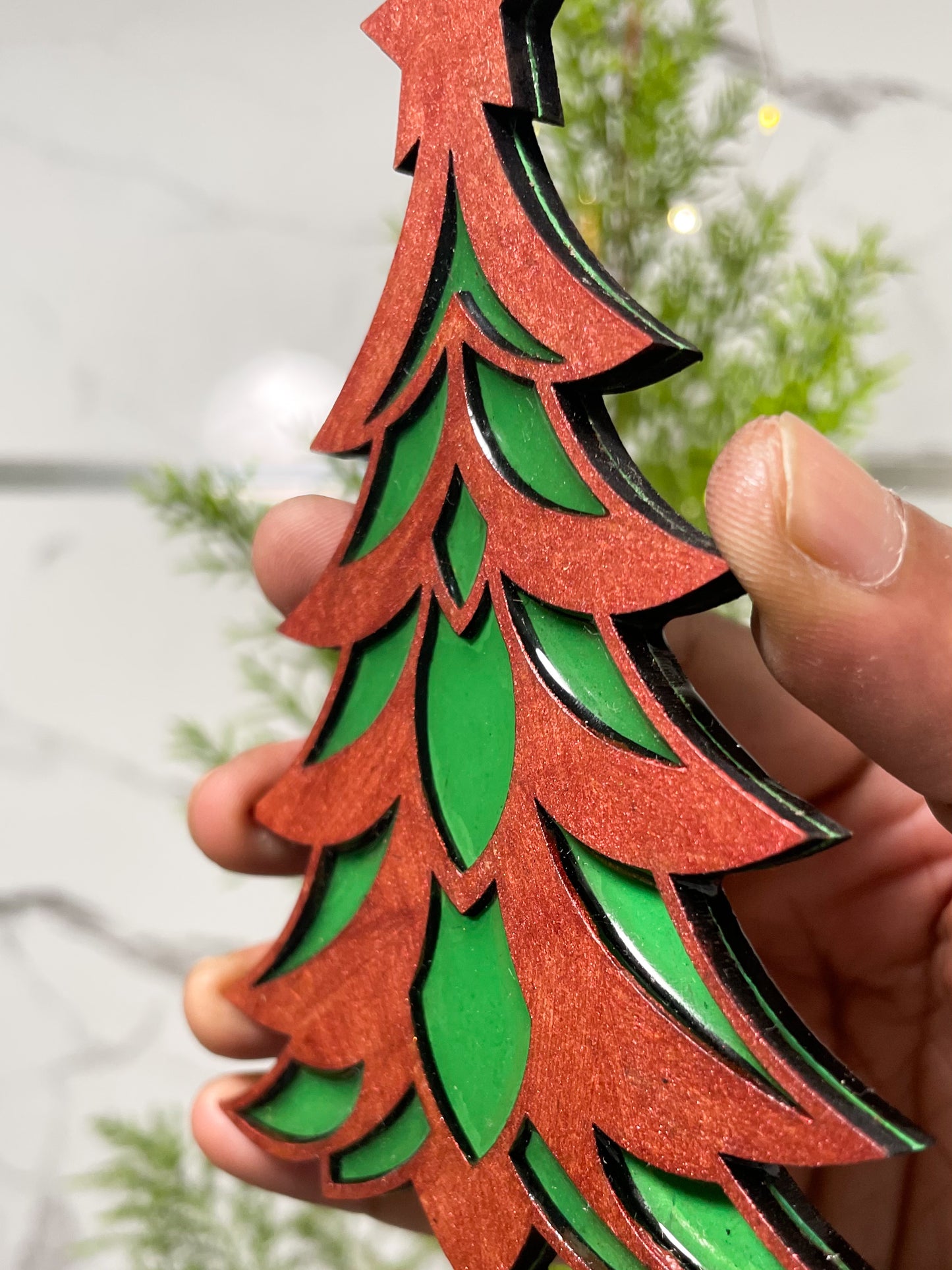 Christmas Standing Resin Tree Rust Single