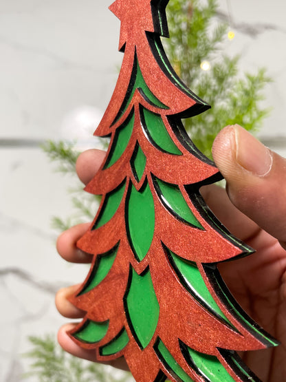 Christmas Standing Resin Tree Rust Single