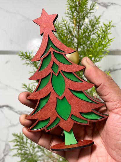 Christmas Standing Resin Tree Rust Single