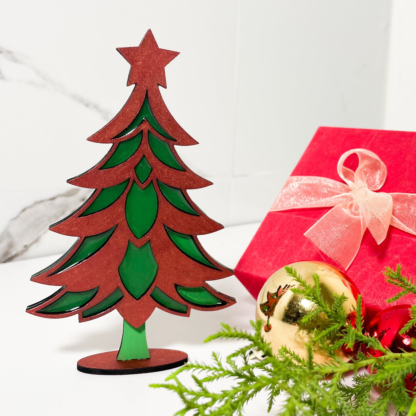 Christmas Standing Resin Tree Rust Single