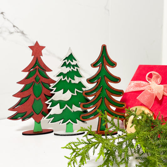 Christmas Standy Standing Resin Tree Set