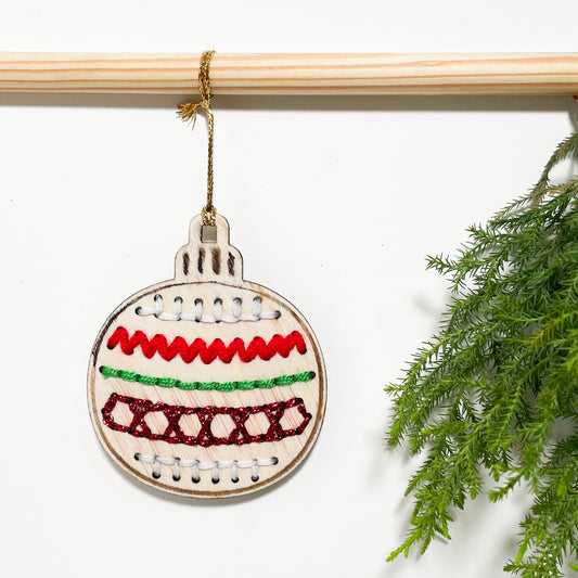 Christmas Ornament Ball Stitched Single