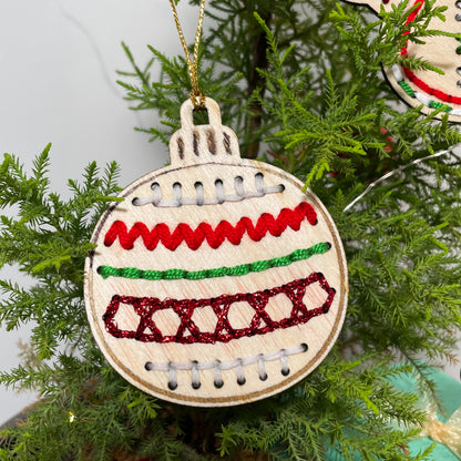 Christmas Ornament Ball Stitched Single