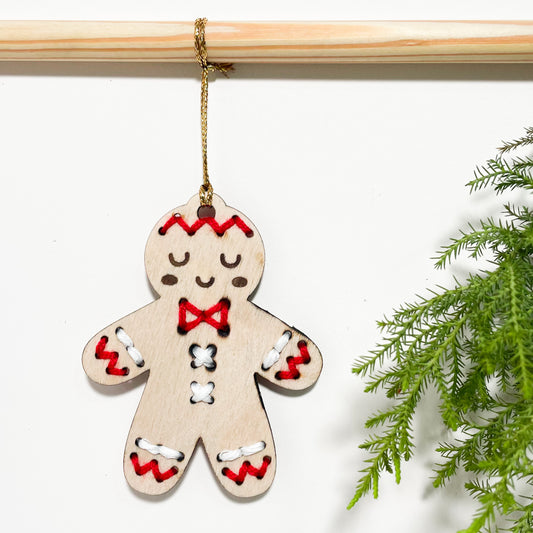 Christmas Ornament Gingerbread Man Stitched Single