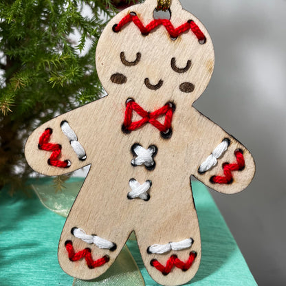 Christmas Ornament Gingerbread Man Stitched Single