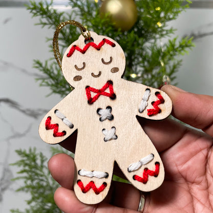 Christmas Ornament Gingerbread Man Stitched Single