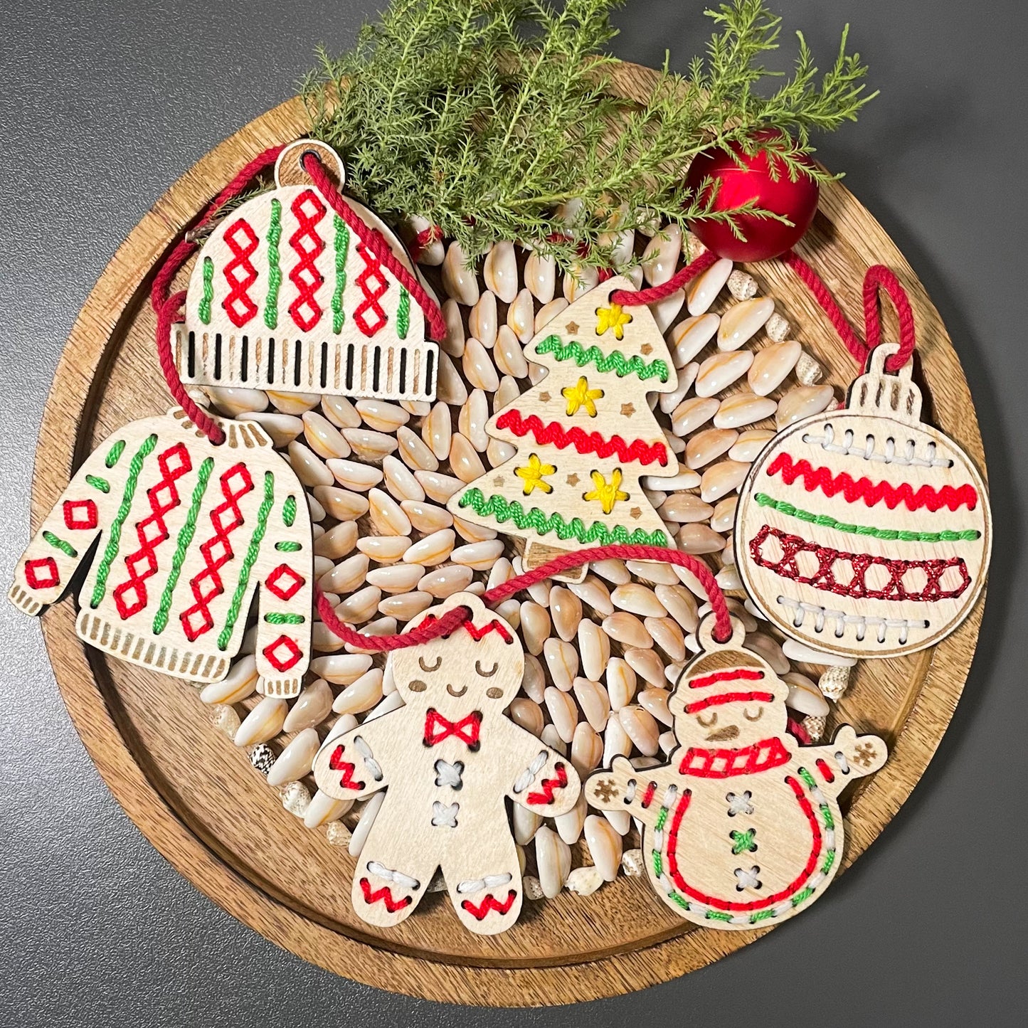 Christmas Ornament Stitched Set