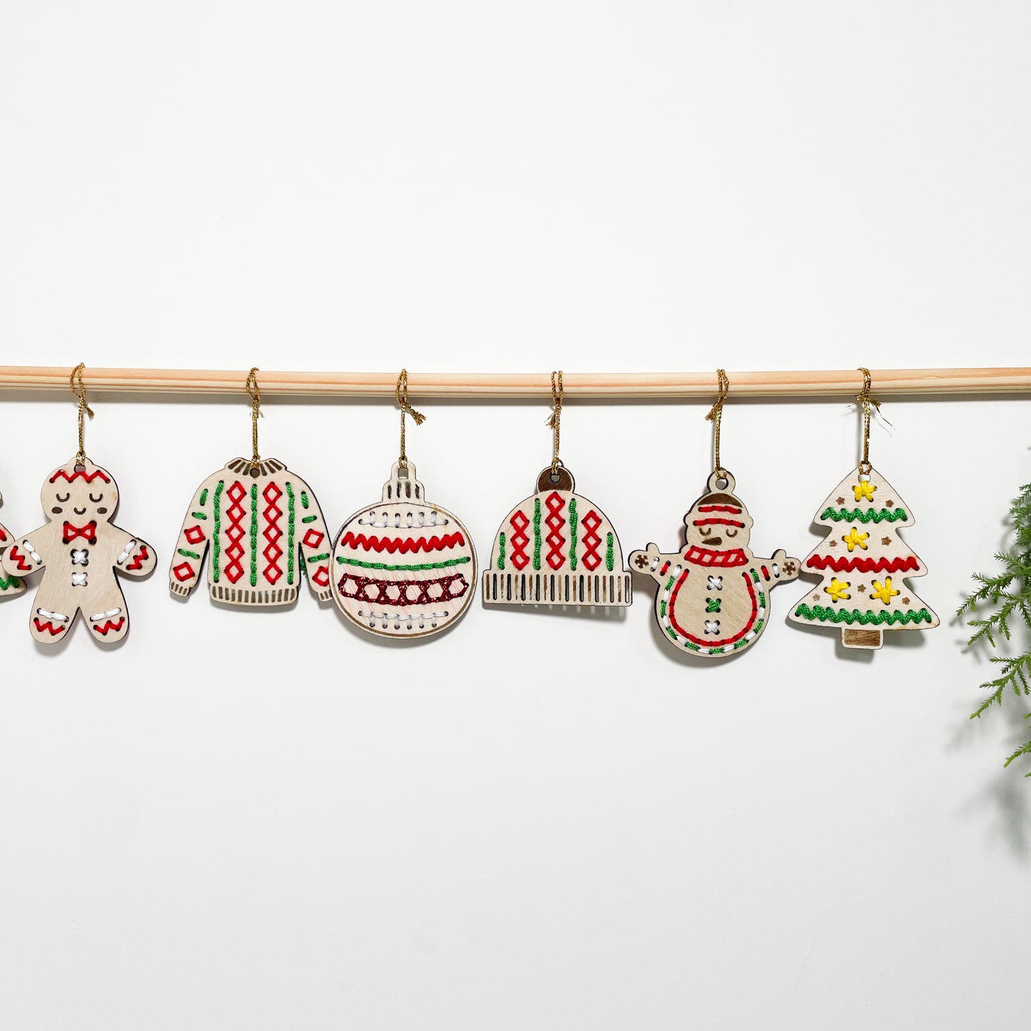 Christmas Ornament Stitched Set