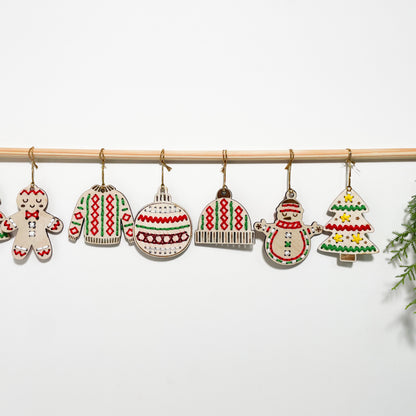 Christmas Ornament Stitched Set