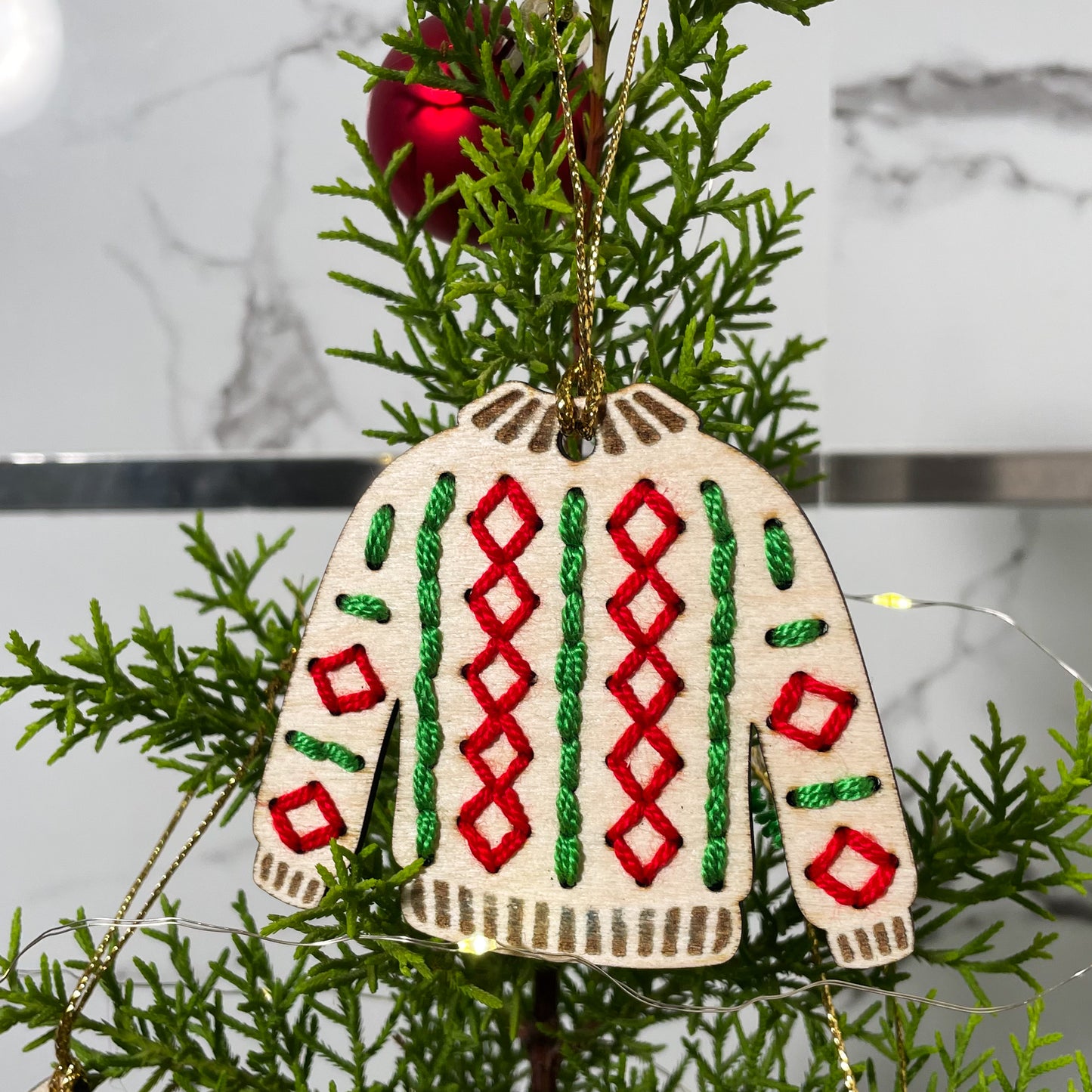 Christmas Ornament Stitched Set