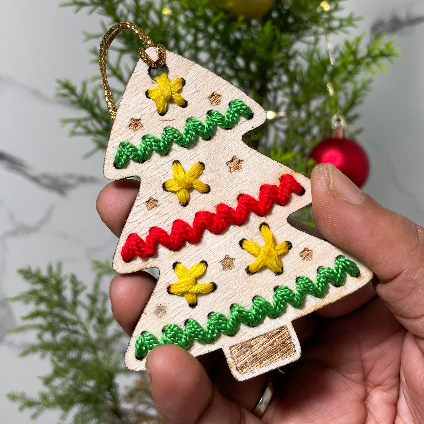 Christmas Ornament Stitched Set