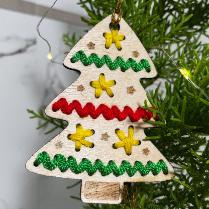 Christmas Ornament Tree Stitched Single